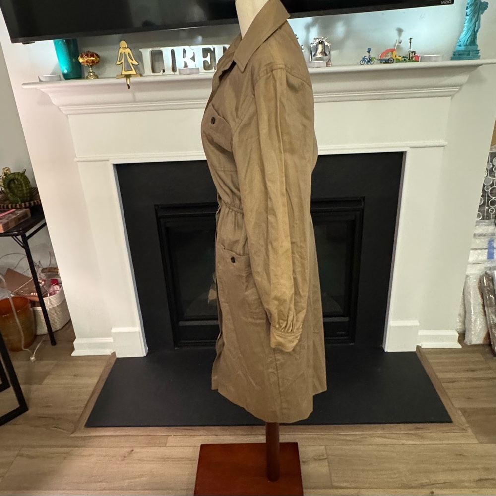 ✨ Bonwit Teller Vintage Khaki Shirt Dress – Size 4 (Made in USA, Union Made) ✨ - Picture 3 of 12